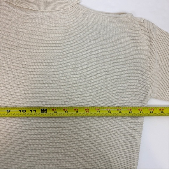 BCBGENERATION x REVOLVE Mock Neck Cutout Sweater in Ivory Champagne Size L - Picture 9 of 10